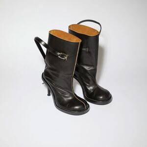 Acne Studios Buckled Leather Ankle Boots - Size 36